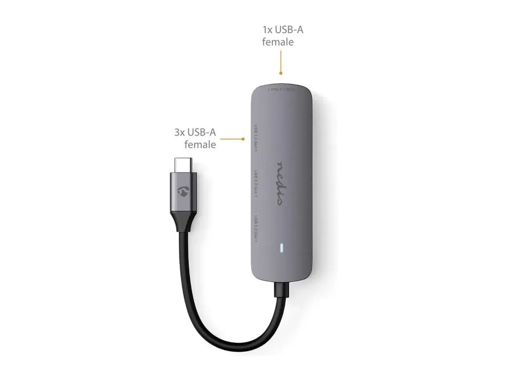 Nedis USB-Hub (C Male - 4x A Female)