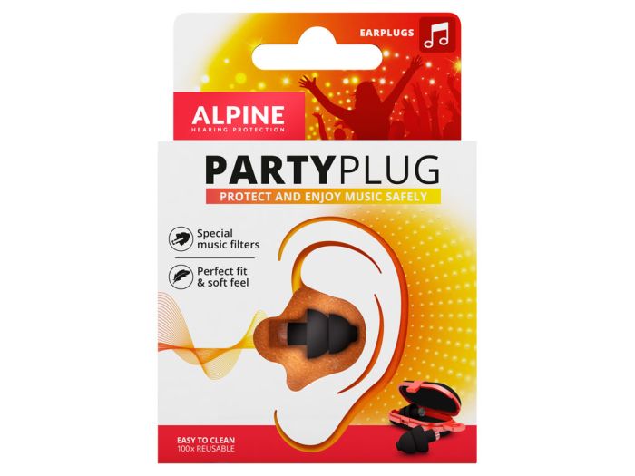 Alpine PartyPlug Zwart Vooraanzicht