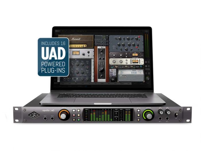 Universal Audio Apollo X8 with laptop and plug-ins