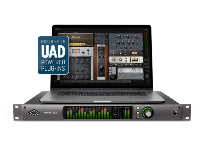 Universal Audio Apollo X16 with laptop and plug-ins