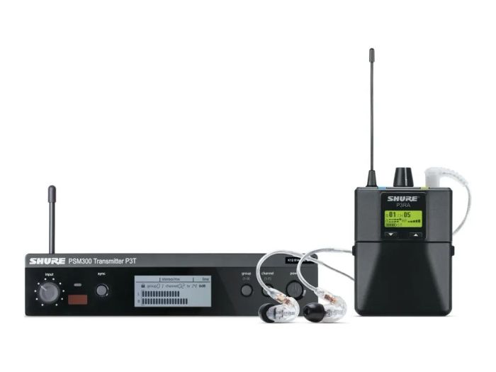 Shure P3TERA215CL PSM300 Pro Bodypack K12 NL incl. SE215-CL Voorkant set