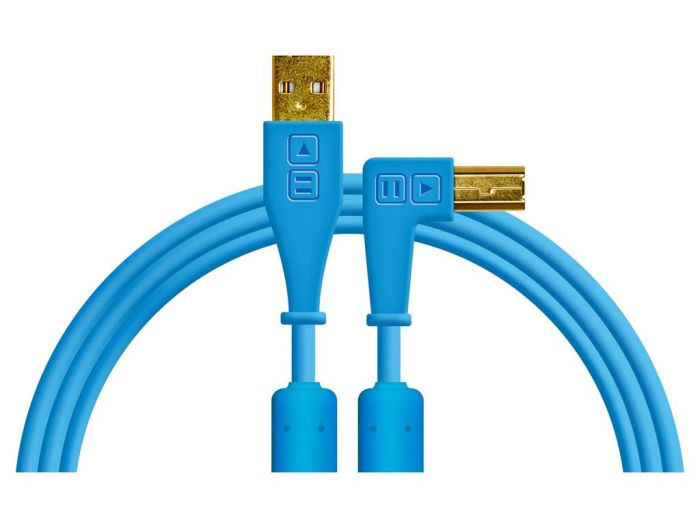 Chroma Cables USB A to USB B Blue Angled B Stock