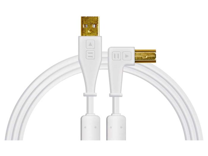 Chroma Cables USB A to USB B White Angled B Stock
