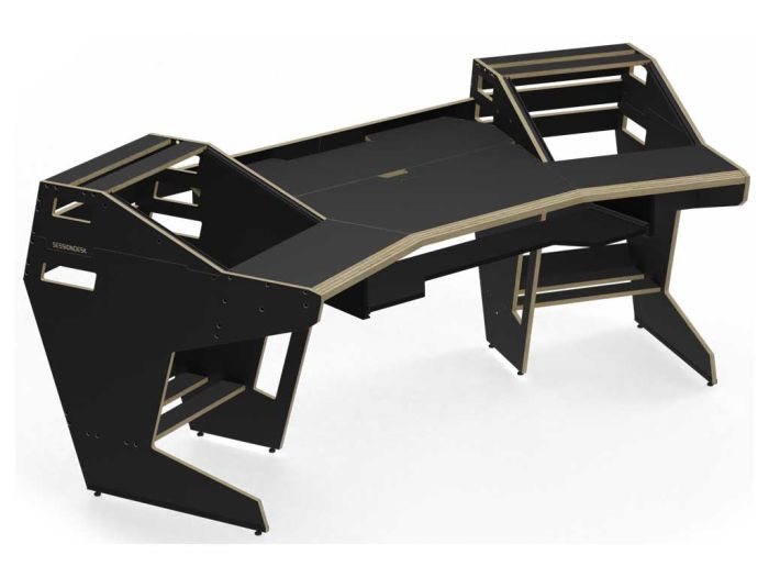 Sessiondesk Gustav 2 Matte Black with Key Medium Zijkant