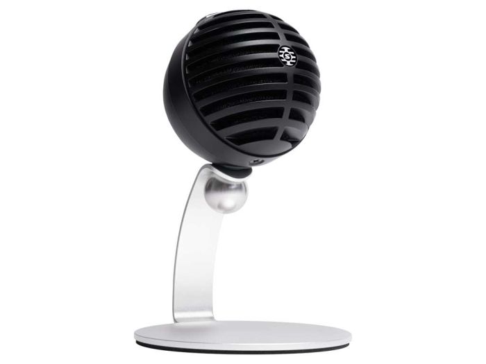 Shure MV5C angled with stand