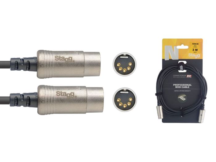 Stagg NMD3R Midi REAN kabel 3 meter