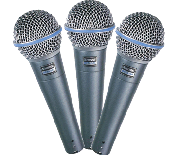 Shure Beta 58a dynamische zangmicrofoon set van 3