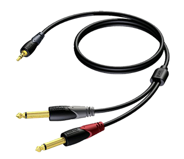Procab CLA713 mini-jack naar jack verloopkabel 1
