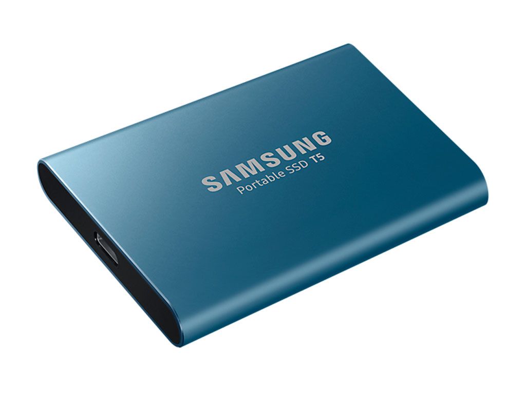 markering strand Monet Samsung T5 500GB externe SSD harde schijf (Blauw)