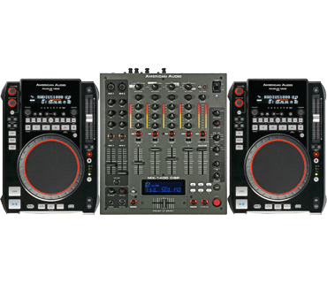 American Audio DJ set 2 x Radius 1000 + MX-1400 DSP