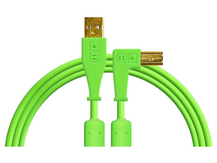 Chroma Cables USB-A to USB-B 1.5m Green Angled