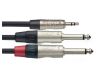 Stagg NYC2/MPS2PR Y-kabel minijack-2 x jack mono