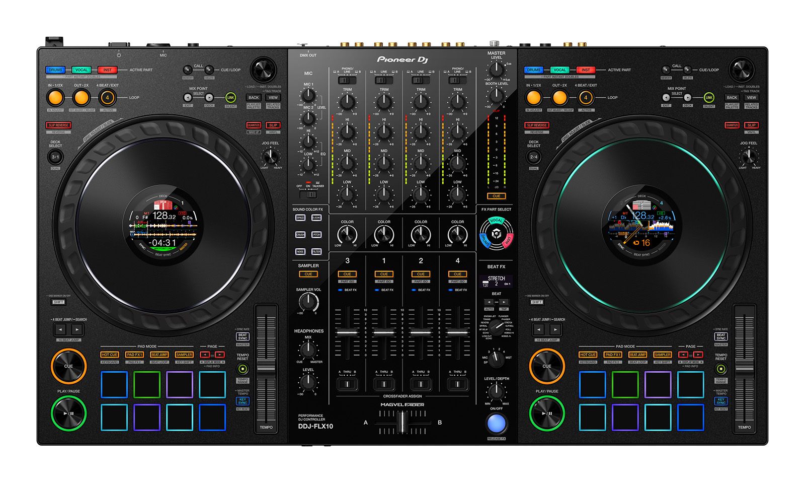 ○【ほぼ未使用】Pioneer 4ch DJコントローラー DDJ-FLX10 Pioneer DJ DDJ-FLX10 4-kanaals controller