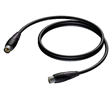 Procab CAM400 DIN 5-pins MIDI kabel / zwart - 1,5 meter